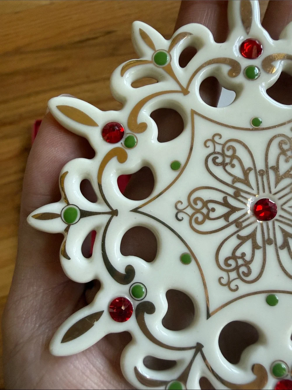 Lenox China Jewels Snowflake Ornament 4 in new in box